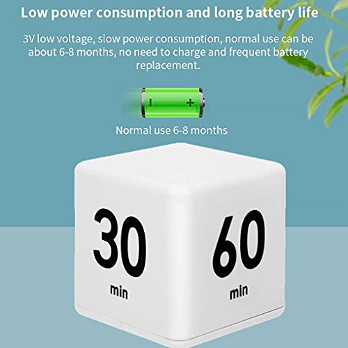 JOYIT Cube Timer 15 20 30 60 Minutes - Flip Countdown Visual Timer for Time Management, Kitchen, Workout, Study, Classroom, Office, Games - color: White 15-20-30-60