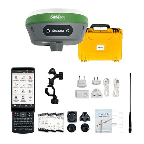 SMA26 Pro Rover RTK GNSS Surveying System with Handheld Collector, GNSS Receiver, Tilt Compensation, 4G/WiFi/Bluetooth, IP67 Waterproof, Ideal for Land, Construction&Forestry Survey(exclude Pole) - style: SMA26 Pro Rover