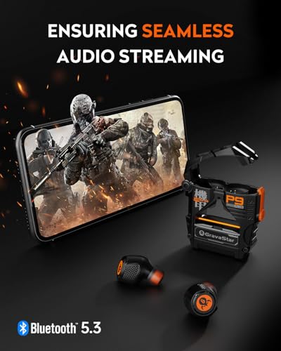 GravaStar Sirius Plus True Wireless Earbuds, Bluetooth 5.3 Active Noise Cancellation ANC Headphones, 28H Playtime, ENC Clear Call, Customization App, IPX4 for Sports/Work -Black - color: Black