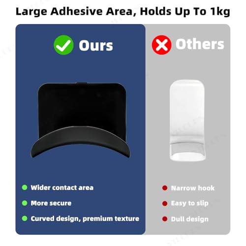 Universal Headphone Hanger Wall Mount & Under Desk Hook – Adhesive Headset Stand for Gaming Headsets & Game Controller Stand