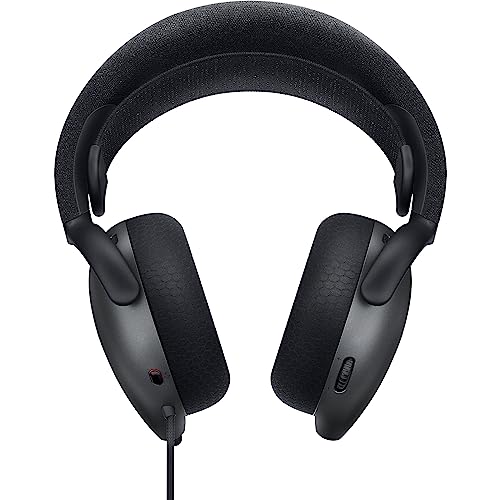 Alienware Wired Gaming Headset AW520H | Hi‑Res Audio 20‑40kHz, Memory Foam Breathable Earpads, Dark Side of the Moon, Retractable Mic, 3.5 mm to USB Adapter - color: Dark Side of the Moon