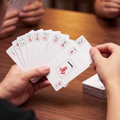 4Pcs mah Jong Cards 2026 Mahjong Tiles 148, Suitable for 2-4 Players, Portable Storage Box, Waterproof and Durable, Suitable for Adults, Teenagers, Home, Travel, Gatherings and Camping