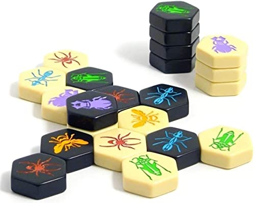 Hive Pocket Game by Smart Zone Games | Portable Abstract Strategy Game for 2 Players | Includes Ladybug and Mosquito Expansions | Compact Travel Edition of the Award Winning Hive Strategy Game