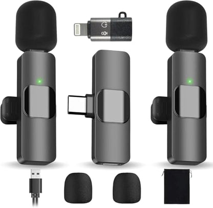 Wireless Lavalier Microphone for iPhone and Android, USB-C Mini Microphone with Noise Reduction, Perfect for Recording, Vlogging, YouTube, TikTok, Podcasts, and Interview Video