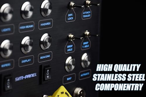 SIM-PANEL Classic 2 Button Box for ATS/ETS2 (American Truck Simulator/Euro Truck Simulator) (Premium Black Brushed Aluminum Finish with CB Communications) - style: Premium Black Brushed Aluminum Finish With CB Communications