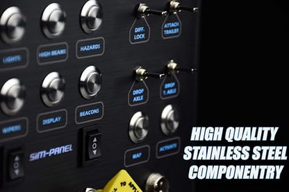 SIM-PANEL Classic 2 Button Box for ATS/ETS2 (American Truck Simulator/Euro Truck Simulator) (Premium Black Brushed Aluminum Finish with CB Communications) - style: Premium Black Brushed Aluminum Finish With CB Communications