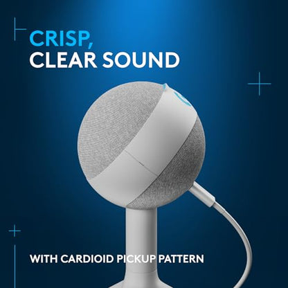 Logitech G Yeti Orb Condenser RGB Gaming Microphone - Off White | LIGHTSYNC, USB Mic for Streaming, Cardioid, USB Plug and Play for PC/Mac - color: Off White