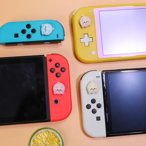 Switch Thumb Grips Caps, 4 PCS Cute Kawaii Kitty 3D Silicone Analog Thumbstick Button Cover Compatible with Nintendo Switch Lite/OLED Joystick Caps, 4 Color Cat - color: 4 Color Cat