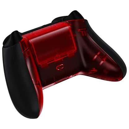 eXtremeRate Custom Back Cover Shell for Xbox Series X & S Controller, Clear Red Replacement Battery Cover & Bottom Shell - color: Clear Red