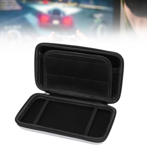Carrying Case for NintendoNew New 2DS XL, 2DS LL, NEW 3DS, 3DS Console, Hard Protective Shell Travel Case Pouch with 8 Game Cartridges Slot, Water Proof PU & Hard EVA, Console - color: Silver