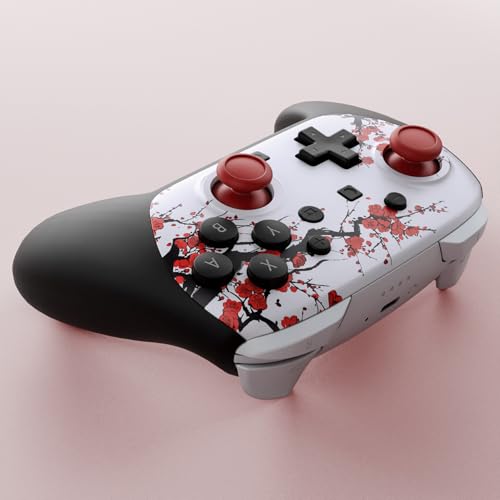 eXtremeRate DIY Replacement Faceplate Shell for Nintendo Switch 2 Pro Controller, Custom Front Housing Case, Thumbsticks and Screwdriver Tools for Switch 2 Pro Controller - Winter Blossom - color: Winter Blossom