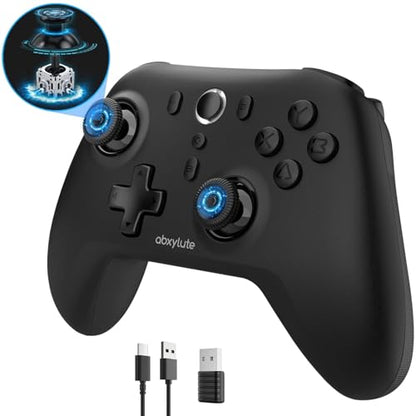 abxylute C6 Wireless PC Controller, Bluetooth Game Controller -1000Hz Polling Rate- Hall Effect Joystick for Windows PC, Switch 1&2, Steam Deck, Android TV/Mobile, iOS, MAC &Tesla Vibration Turbo Lightweight - color: Black