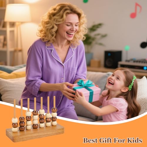 4 in a Row Game Wooden - 4 Connect in a Row Classic Strategy Game for Adults Kids,Four Connect Same Colour in a Row,Portable Travel Games Family Board