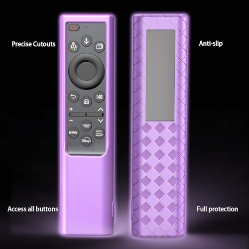 Remote Cover for Samsung Smart TV, Silicone Protective Case for Solar Cell BN59-01357 BN59-01385 BN59-01265A BN59-01388A Controller Case Skin Sleeve Purple - color: Light Purple