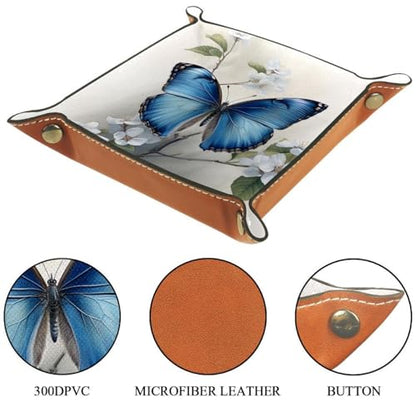 Blue Butterfly Floral Dice Tray Dice Rolling Tray Folding Dice Holder for Dice Games, Like RPG, DND and Other Table Games - color: Multi 11