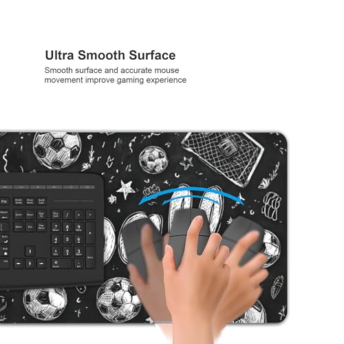 Football Soccer Gaming Mouse Pad, Large Desk Mat, Non-Slip Rubber Base, 35.4" x 15.7", for PC and Laptop - color: Football