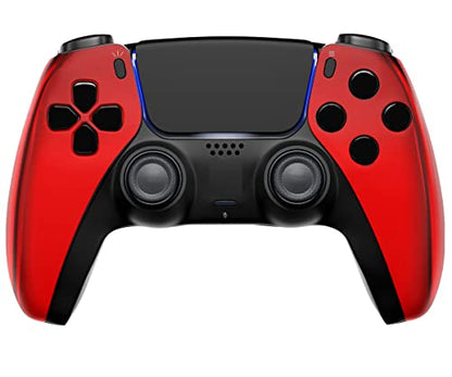 MODDEDZONE Custom Rapid Fire, Anti Recoil, Macros MODDED Wireless Controller for PS5 & PC - Unique Smart Mods for ps5 controller controlled by the APP. Best for FPS Games. Enhanced Gaming Experience (Chrome Red) - color: Chrome Red