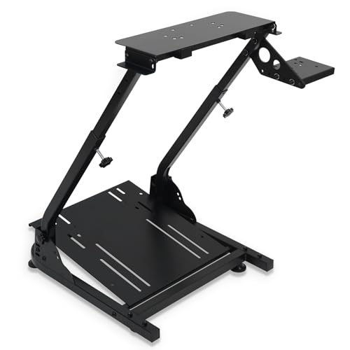 LGIB Sim Racing Wheel Stand Foldable & Adjustable Height Steering Wheel Stand for Logitech G25/G27/G29/G920/G923 & Thrustmaster T300/T300RS/T150 Simulator Cockpit without Gaming Steering Wheel Pedals