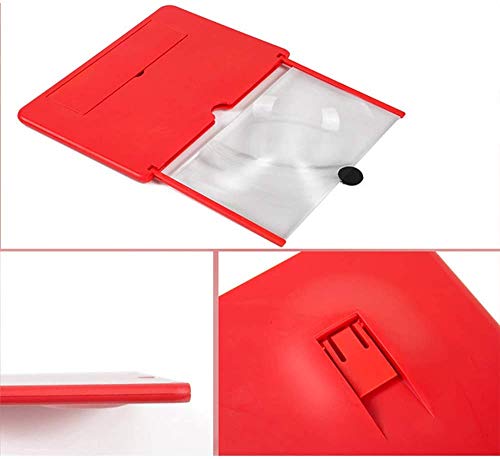 12" Screen Magnifier Amplifier, Generation of Mmobile Mobile Phone Holder Screen Magnifier, for Watching Movies, Videos, Etc. The Best Choice for Gifts (Red) - color: Red
