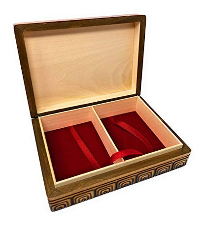 Double Deck Playing Card Box Polish Handmade Wood Keepsake Box