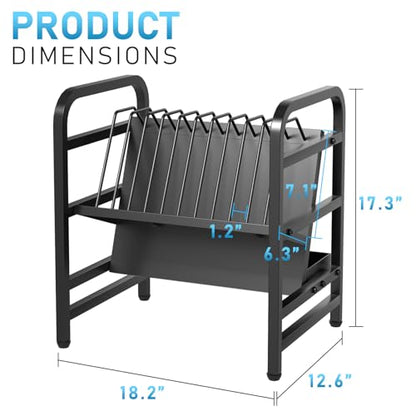 Chromebooks Charging Station 12-Slot Open Charging and Storage Rack with Leveling Feet for iPads, Tablets and Laptop Computers – Ideal for Classrooms, Offices, and Libraries