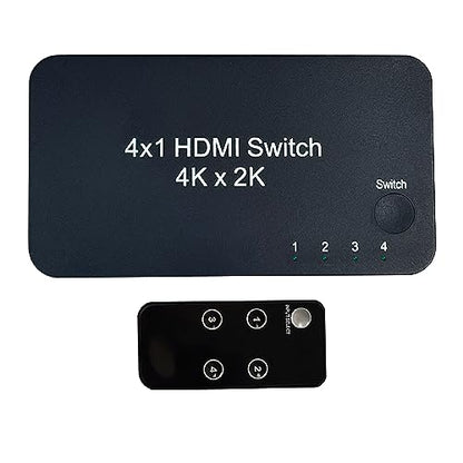 HDMI 4 in 1 Out switcher, 4K@60hz HDMI Switcher | Supports HDR, 3D, Dolby, Compatible with Laptops, PC, Xbox Series, PS5 / PS4, Projector,Compatible with Mac/Linux/Win