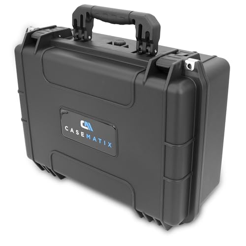 CASEMATIX 18" Waterproof Hard Case with Customizable Foam for Portable Electronics, Tools and Accessories - Hard Shell Plastic Case with Pre-Diced Travel Case Foam Interior - size: 18"