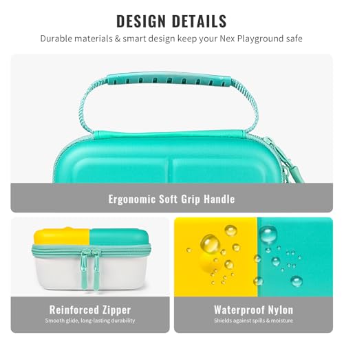 Travel Carry Case Compatible with Nex Playground Game System,Lithtweight Hard Shel lPortable Storage for Indoor Family Game Console HDMI & Power Cord, Remote