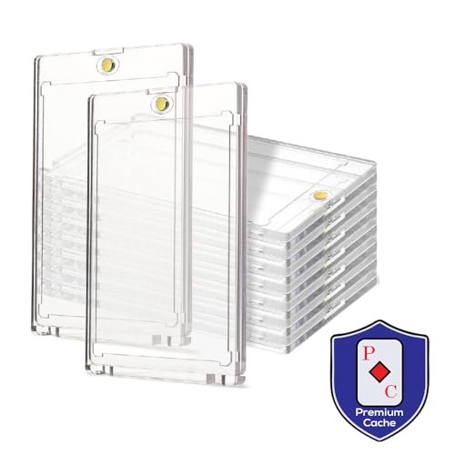 Magnetic Card Holders for Trading Cards | 35pt 10 Count | Clear Acrylic One-Touch Magnetic Card Holders Protector Case for Sports, TCG, and Collectible Cards - size: 10 Count