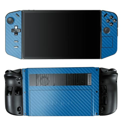 Carbon Fiber Gaming Skin Compatible with Lenovo Legion Go - Solid Blue - Premium 3M Vinyl Protective Wrap Decal Cover - Easy to Apply | Crafted in The USA by MightySkins - color: Solid Blue, style: Carbon Fiber Textured Finish