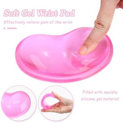 Gel Keyboard & Mouse Wrist Rest Set - Keyboard Wrist Rest Pad & Mouse Support for Office Gaming Pad Computer Laptop Ergonomic Comfortable Pain Relief- Pad Set (2 Pack) - color: Mouse Pad Double - Pink