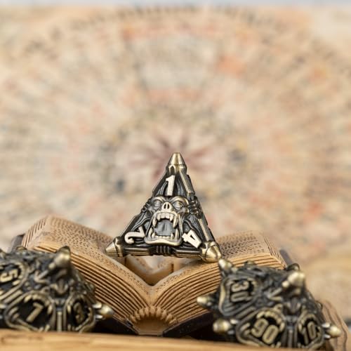 Surpass DND Metal dice polyhedral DND Dragon dice for Dungeons and Dragons (Bronze) - color: Bronze