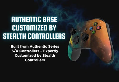 Stealth Controllers Wireless Controller for Xbox Series S, Xbox Series X, Xbox One - Soft Touch Feel - Custom Series S/X Controller (Green/Orange Galaxy) - color: Green/Orange Galaxy