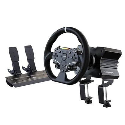 MOZA R5 Bundle Kit Racing Simulator 5.5Nm Direct Drive Wheelbase,Unbeatable Rigid & Durable 11-Inch ES Racing Wheel SR-P Lite Dual Pedal and Desk Clamp All-in-One