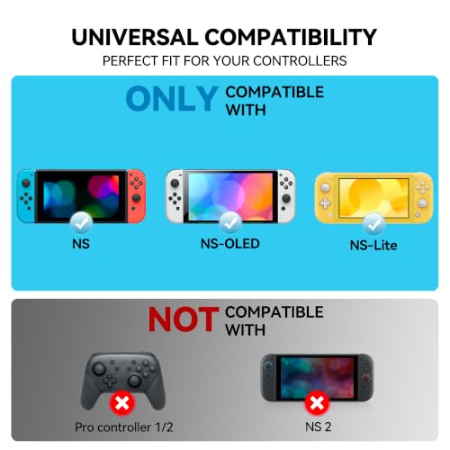 NEWDERY Replacement Thumb Grips for Nintendo Switch/OLED/Lite | 10PCS, Anti-Slip, Diamond Texture, TPU Grip Caps, Joystick Covers, Repair Accessories, for Nintendo Switch/OLED/Lite Joy-Con
