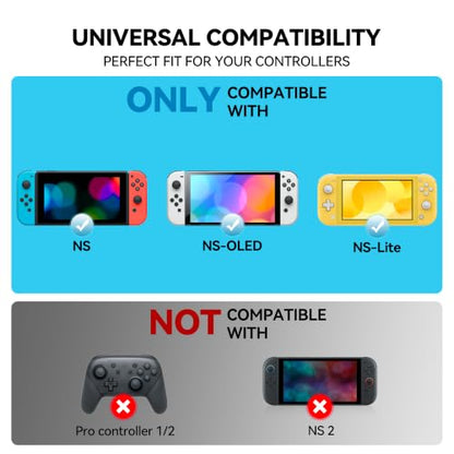 NEWDERY Replacement Thumb Grips for Nintendo Switch/OLED/Lite | 10PCS, Anti-Slip, Diamond Texture, TPU Grip Caps, Joystick Covers, Repair Accessories, for Nintendo Switch/OLED/Lite Joy-Con