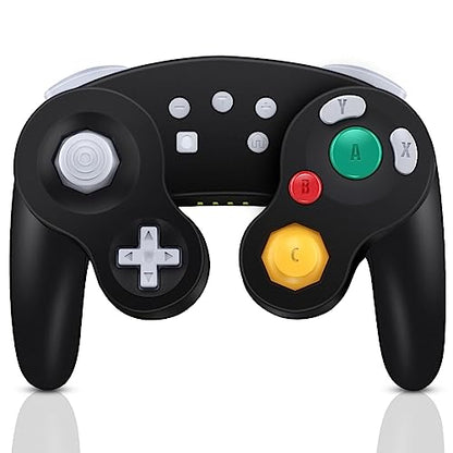 ADHJIE Wireless Gamecube Controller for Nintendo Switch,Wireless Switch Pro Controller for Nintendo Switch/PC/Steam,One-Button Wake Up,6-Axis Gyro Motion,Turbo & Auto Turbo(Black) - color: Black