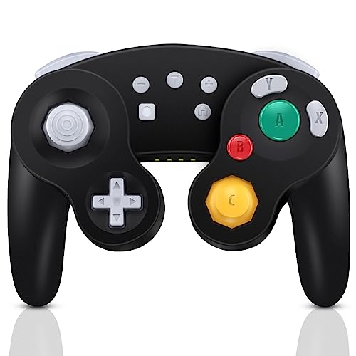 ADHJIE Wireless Gamecube Controller for Nintendo Switch,Wireless Switch Pro Controller for Nintendo Switch/PC/Steam,One-Button Wake Up,6-Axis Gyro Motion,Turbo & Auto Turbo(Black) - color: Black