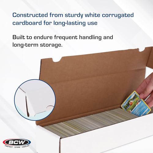BCW 800-Count Trading Card Storage Box, 1 Pack | Cardboard Organizer for Baseball, Basketball & Football Cards | Fits Standard Trading Card Games