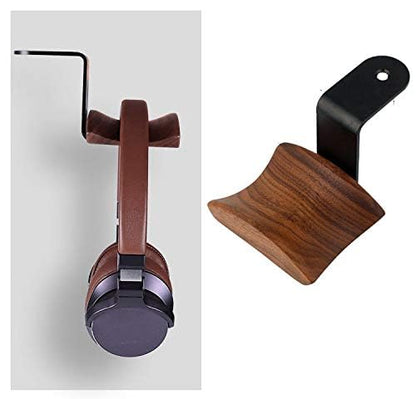 Under-Desk Mount Headphone Hanger Headset Stand Hook Walnut Wood Headphone Holder Rack Hook for Audio,Studio & Gaming Headphones - color: Z shape