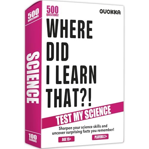Trivia Card Games for Adults — Family Board Games for Teens and Adults | 500 Science Questions Trivia Cards with Answers – Fun Party Game for Family Game Night - color: 3. Science