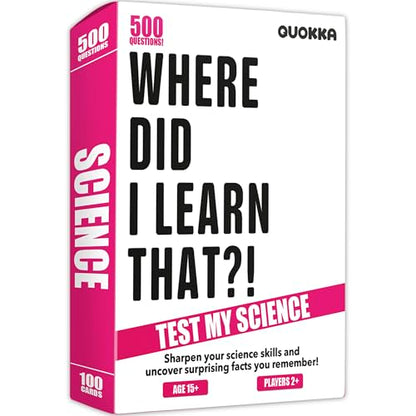 Trivia Card Games for Adults — Family Board Games for Teens and Adults | 500 Science Questions Trivia Cards with Answers – Fun Party Game for Family Game Night - color: 3. Science