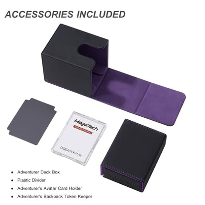 Mage Tech Adventurer [Paragon] Commander Kit - Avatar Holder + Backpack Dice Box Snap-On Back Panel, with Life Tracker - MTG Commander/EDH - Black/Purple - color: 2. Eclipse (Black/Purple), style: 4. Paragon[commander Kit]
