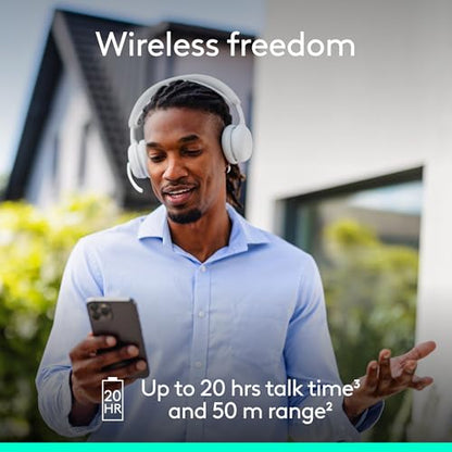 Logitech Zone Wireless 2 ES Noise Canceling Headset - Off-White | Adaptive Hybrid, Bluetooth connectivity, noise-canceling technology, Wireless - color: Off White, style: Wireless