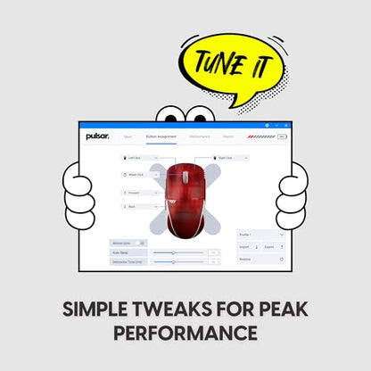 Pulsar Gaming Gears X2 Crazylight Wireless Gaming Mouse, Ultra Lightweight 1.27 oz (36g), Optical Switch, 32000 DPI, 750 IPS, XS-1 Sensor, 8k Compatible (Mini, Red, T1 Edition) - color: T1 Edition (Red), size: Mini, style: X2 CrazyLight