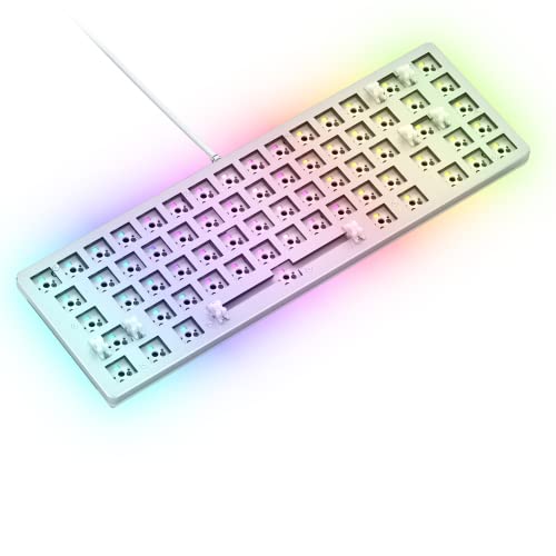 GLORIOUS Gaming GMMK 2 Compact 65% Barebones (Frame Only) - Mechanical Gaming Keyboard Frame, Compact TKL Size (65%), Aluminium, Customisable, Per Key RGB, American QWERTY Layout - White - color: White, size: Barebone Compact (65%)