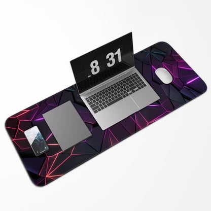 Stylish Geometric Design Gaming Mouse pad, Non-Slip Rubber Base, Stitched Edges, 31.5x11.8 inch Large Mouse pad, Suitable for Gaming and Desk Pads - color: Geometric color