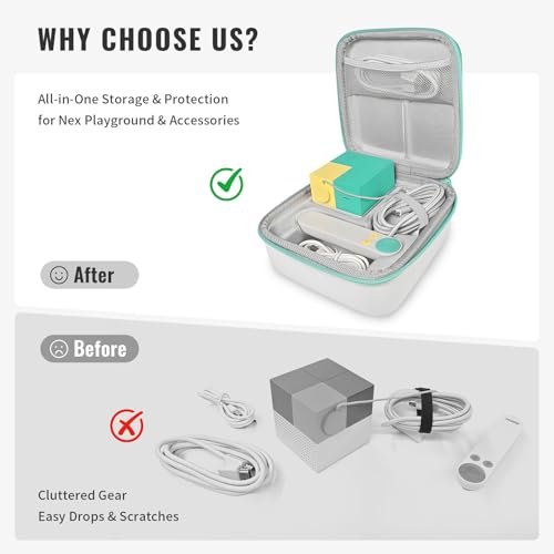 Travel Carry Case Compatible with Nex Playground Game System,Lithtweight Hard Shel lPortable Storage for Indoor Family Game Console HDMI & Power Cord, Remote