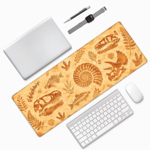 Retro Fossils Mouse Pad XL Large Mousepad Non Slip Rubber Base Desk Mat for Laptop Computer Gaming 31.5" X 12" - color: Retro Fossils