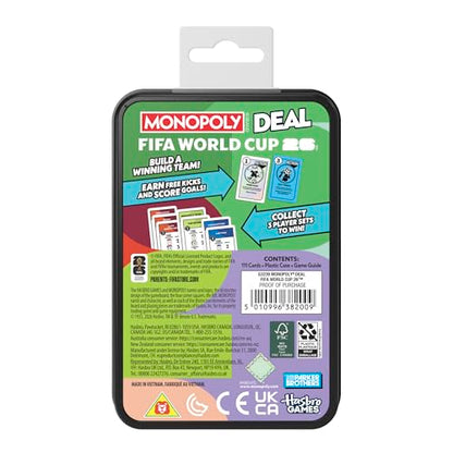 Monopoly Deal FIFA World Cup 2026 Edition Game – Officially Licensed FIFA World Cup Soccer Card Game for Kids – Ages 8+ – 2 to 5 Players – 15 Mins. - style: Monopoly Deal